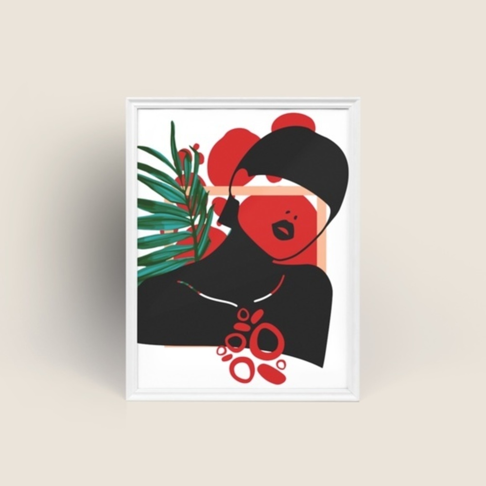 Modern Wall Art Print Tropical Girl Unframed - Picture 6 of 10